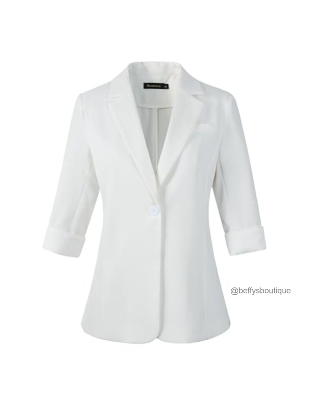 Beninos Womens 3/4 Sleeve Blazer Lightweight Business Casual Suit Jacket